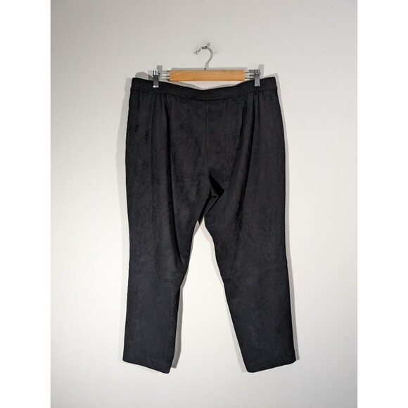 J. Jill Wearever Pants Women Petite L Black Faux Suede Pull-On Classic Ankle - Picture 2 of 6